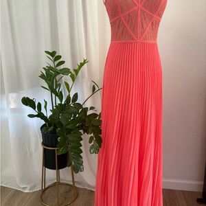 BCBGMaxAzria Vibrant Pink Backless Dress